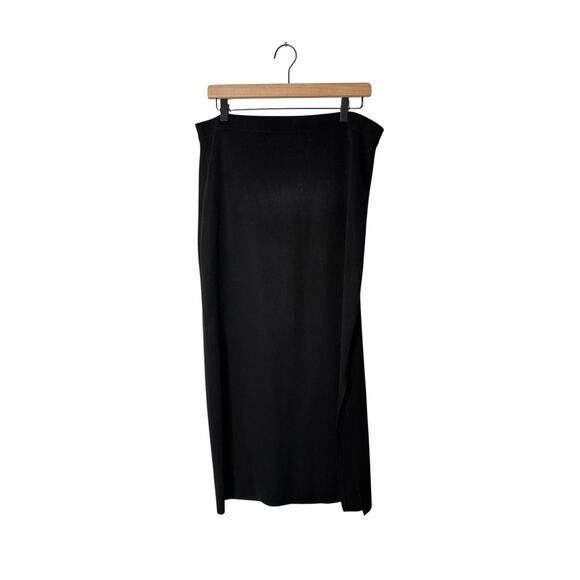 Exclusively Misook Size XL Black Long Straight Skirt - Side Slit - Picture 1 of 4